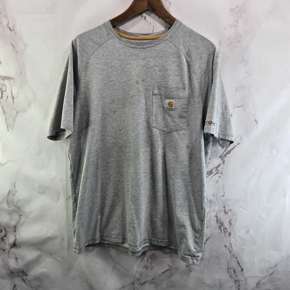Carhartt T Shirt Mens Large Gray Pocket Relaxed Fit Short Sleeve Delmont Raglan